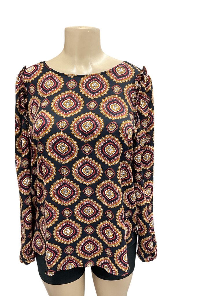 Loft (Med) Black/Red/Orange Blouse