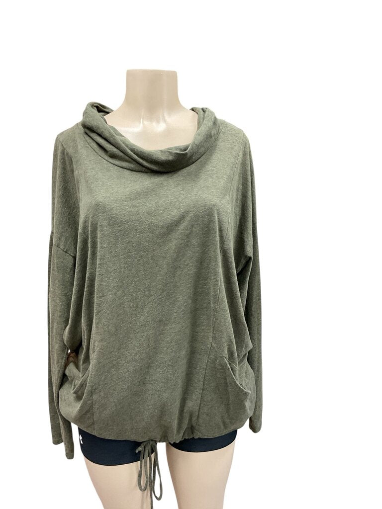 Ink love and peace green funnel neck sweatshirt