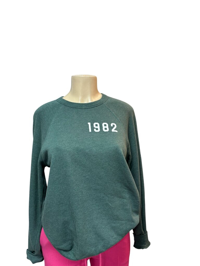 Bella (Med) and Canvas "1982" Green Crewneck Sweatshirt