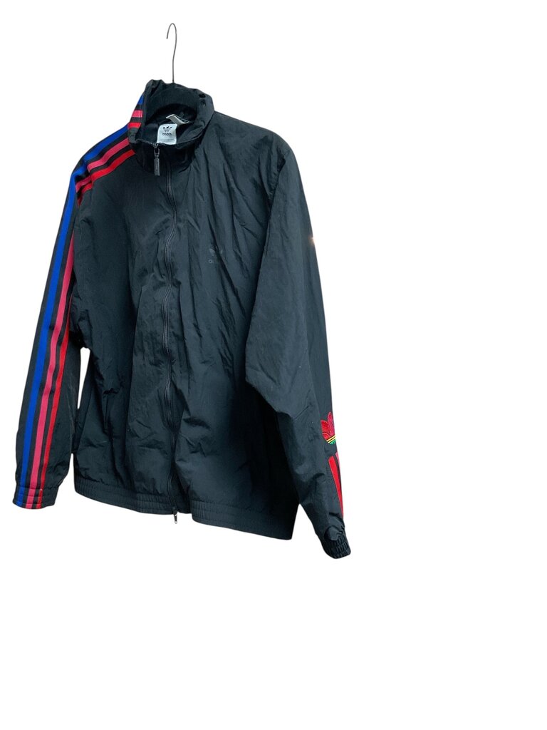 Adidas black windbreaker jacket