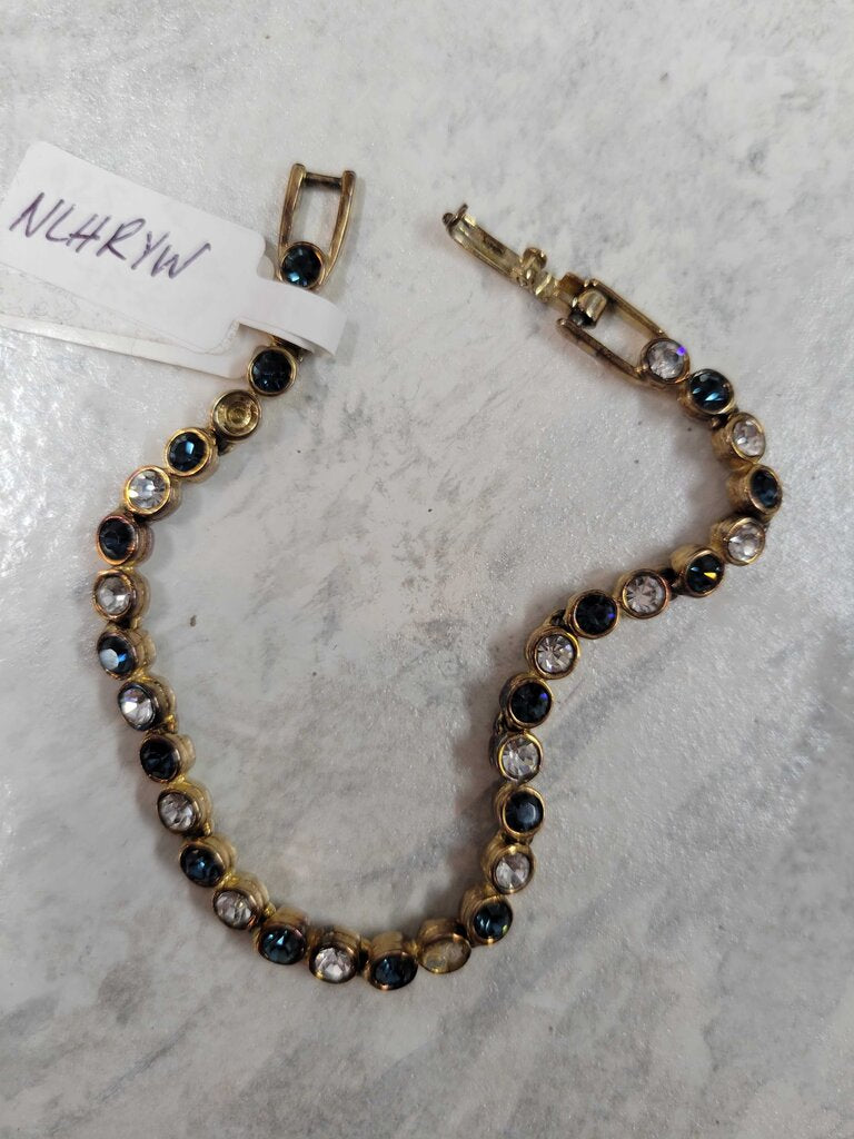Vintage Sapphire Blue White Bracelet