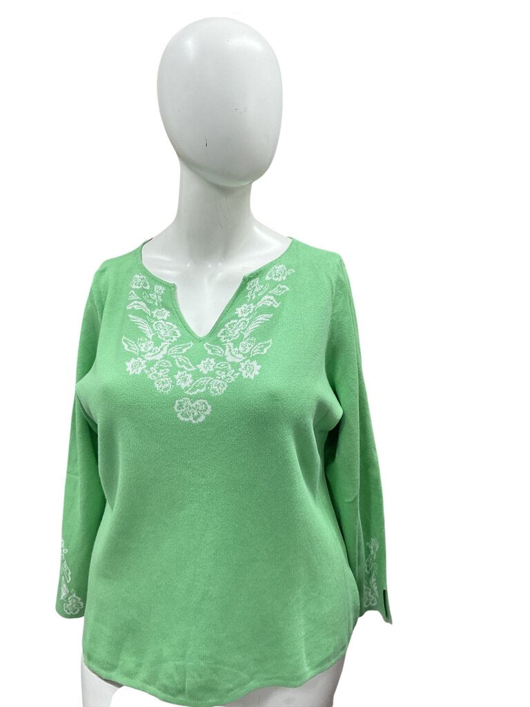 Susan (XL) Graver Green Floral Sweater