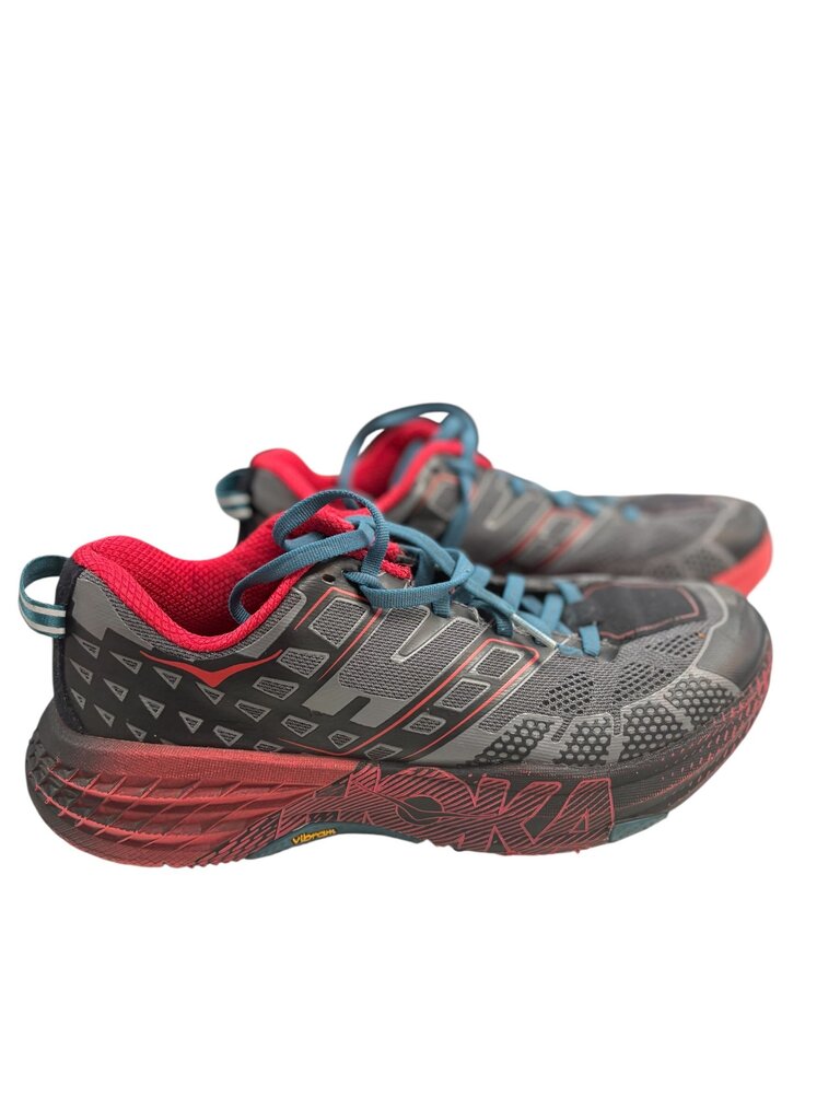 Hoka (7) Grey and Red Sneakers