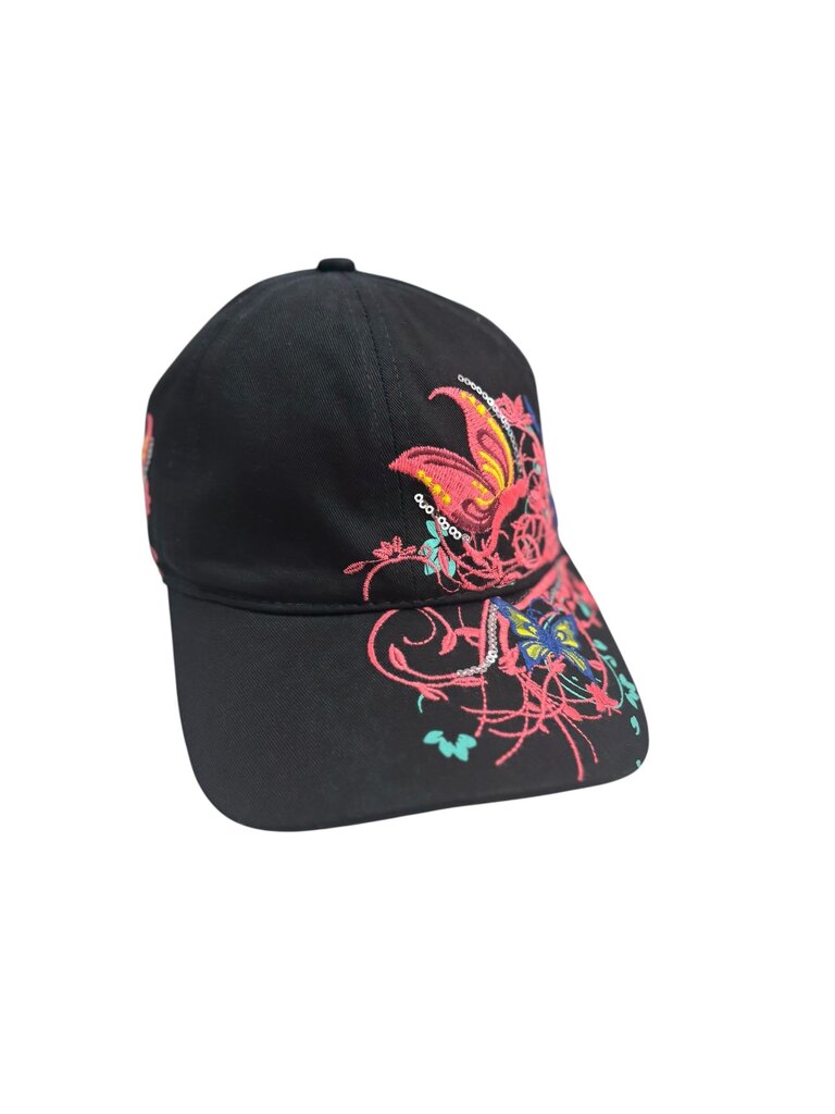 Flower and Butterfly Black Baseball Cap