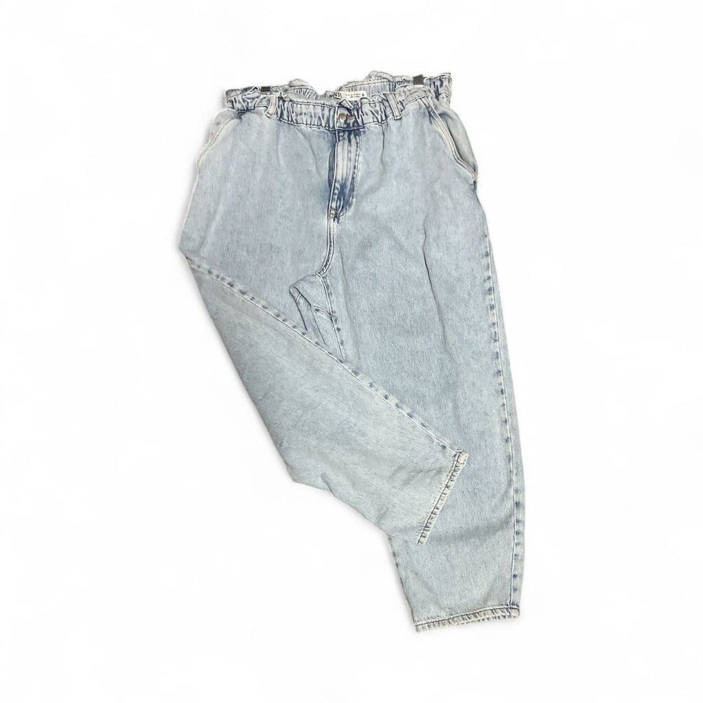 Zara (12) Acid Wash Light Gathered Denim Jeans