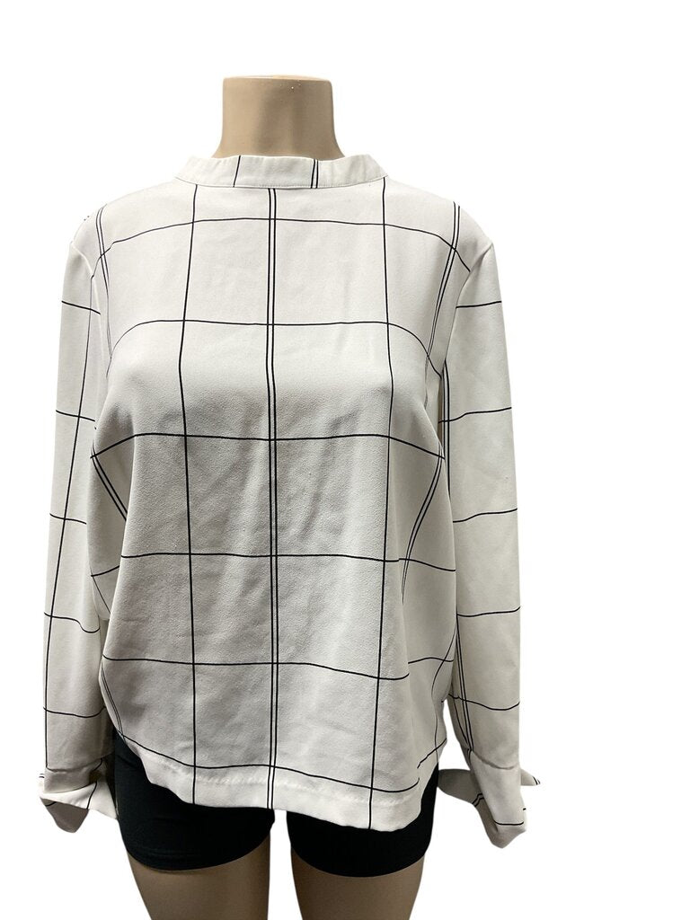 H & M (14) White/Black Blouse