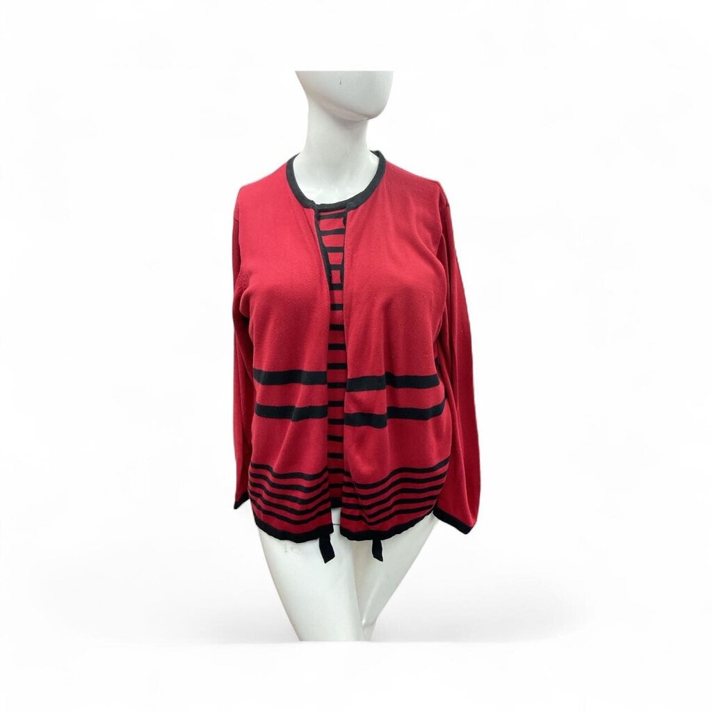 Dress (18/20) Barn Red Striped Two Piece Shirt