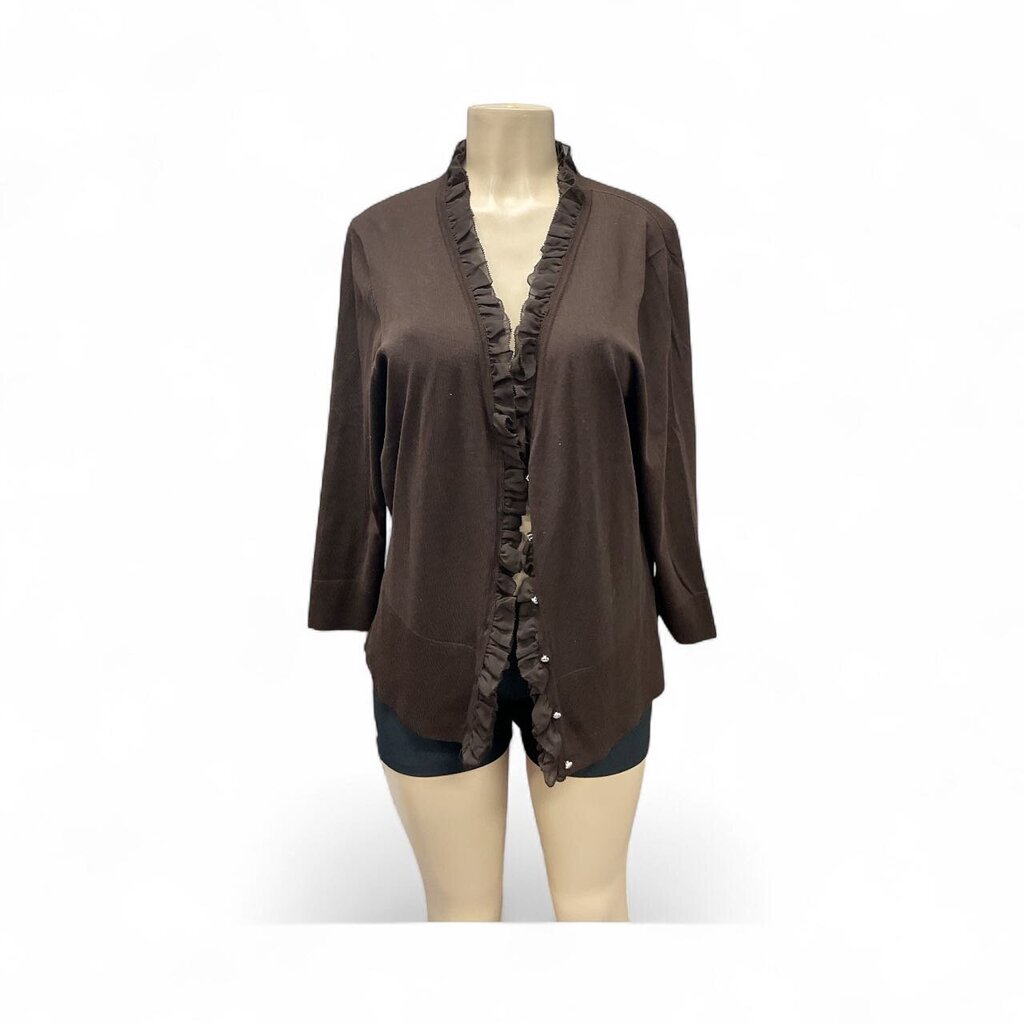 Philosophy Brown ruffle trim sweater
