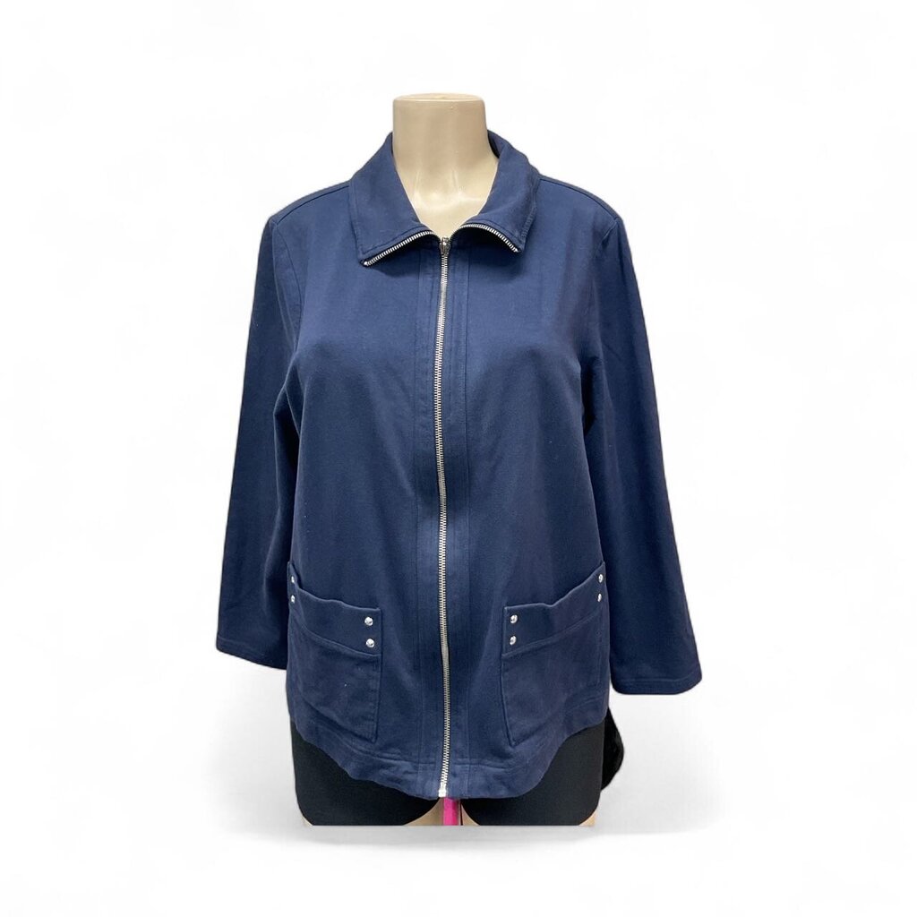 Karen Scott navy blue zip up jacket