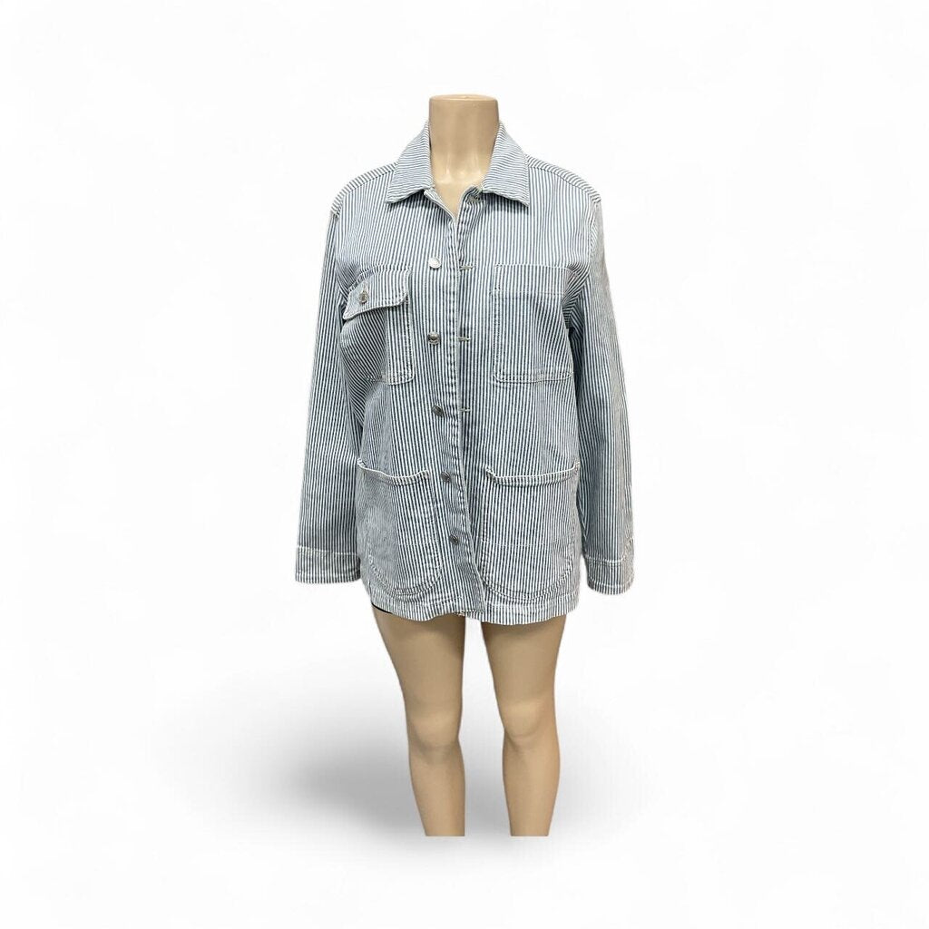 Free Assembly blue and white striped jacket