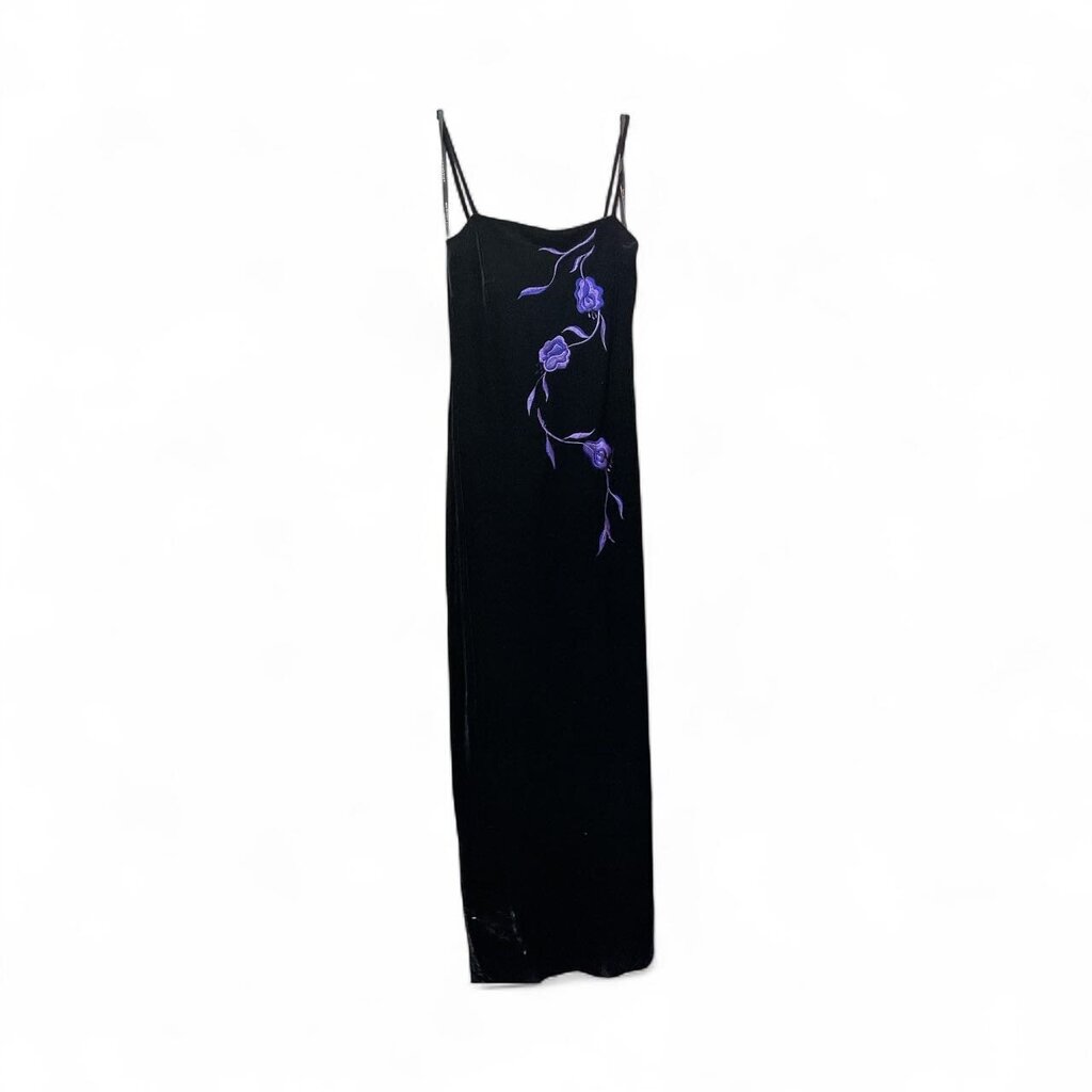 Ariana (4) Black Velour Dress w/Purple Accent