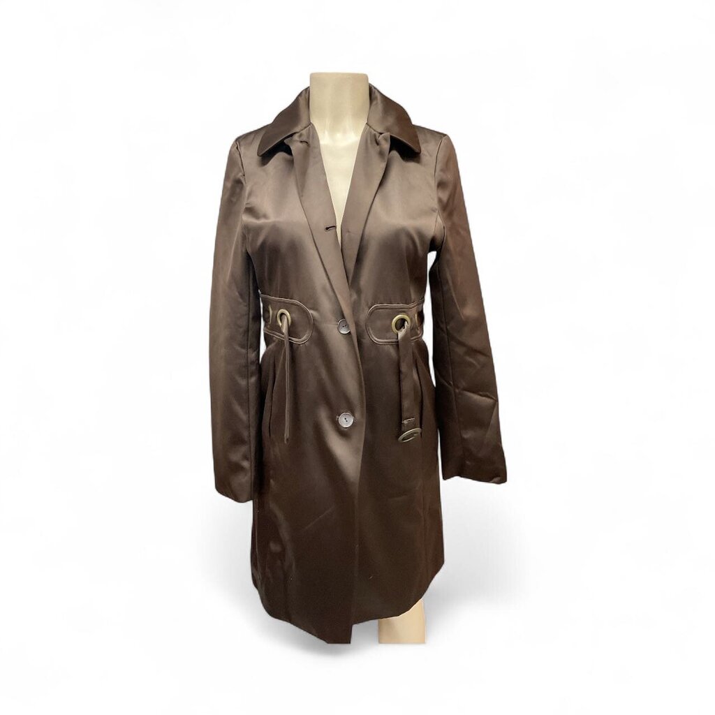 Via (8) Spiga Brown Satin Trench Coat