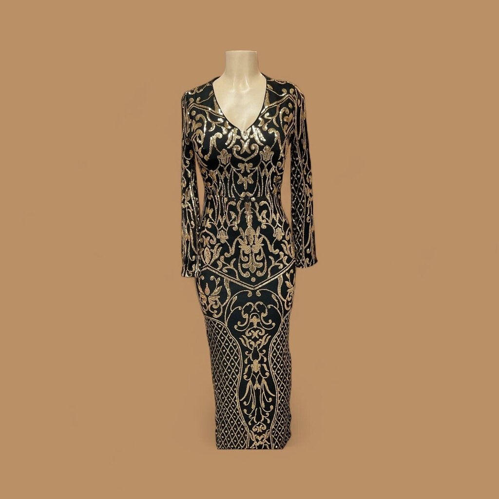 Miss Ord (Large) Black and Gold Formal Dress