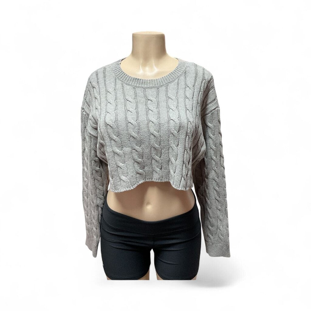 Pretty (Small) Garbage Grey Short Woven Sweater