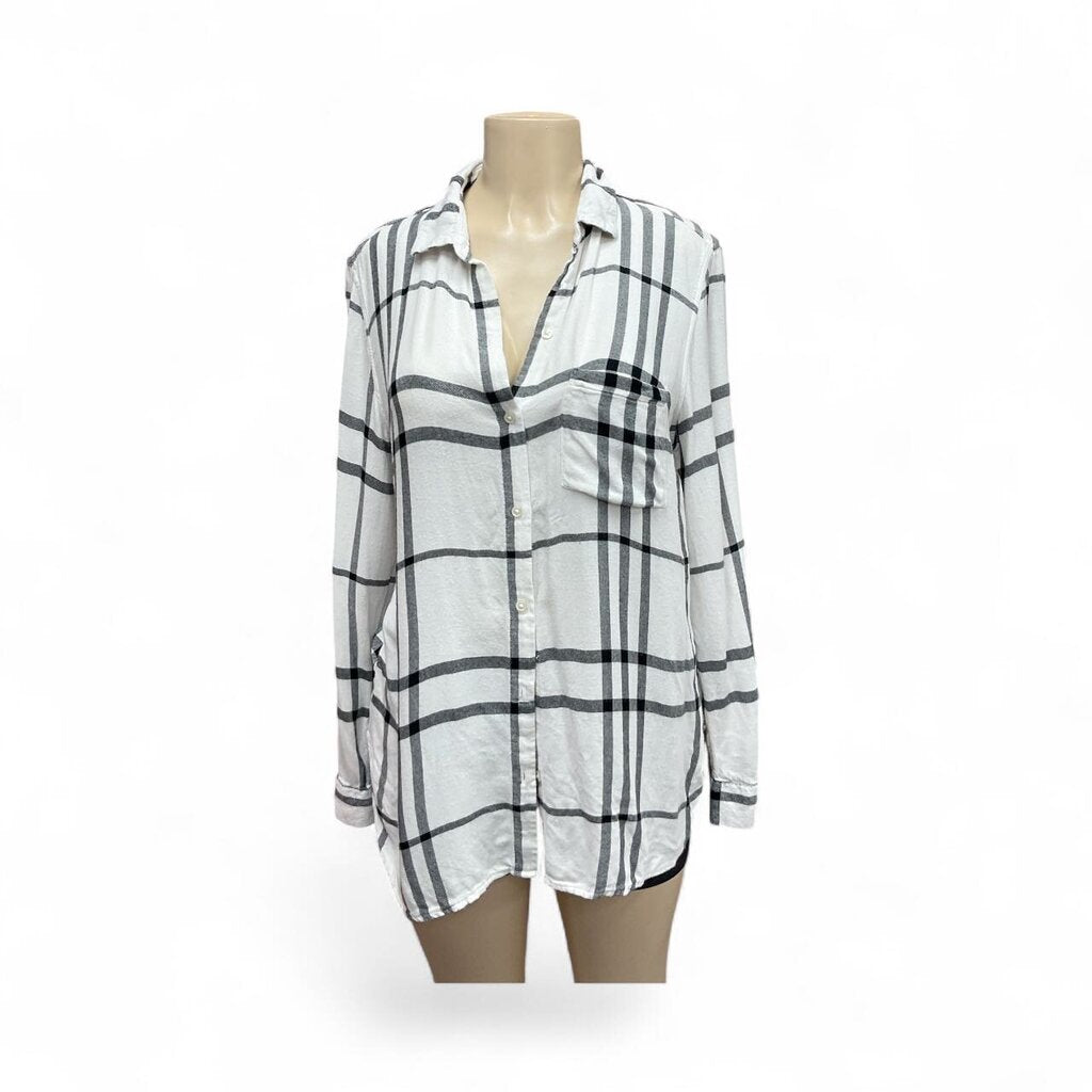 Old (Large) White/Black White L/S Button Down