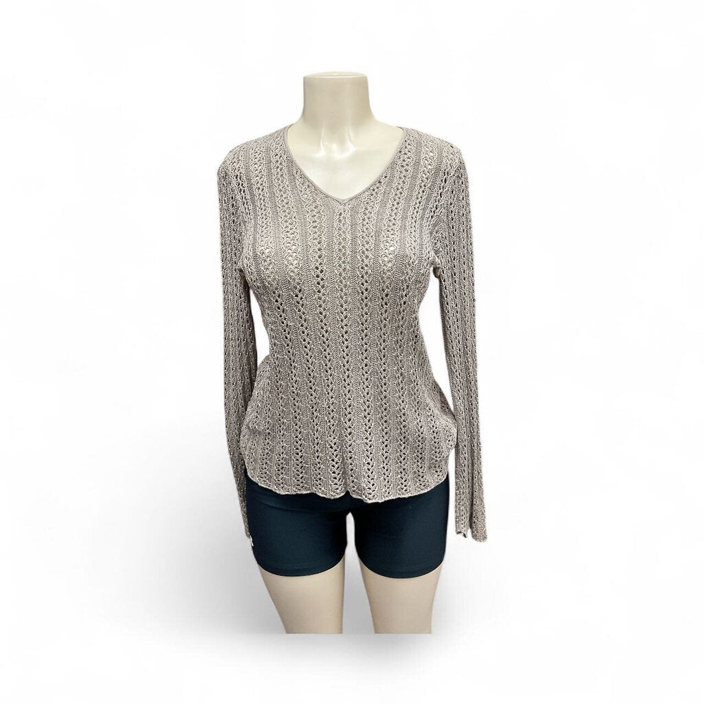 Adrienne (Med) Vittadini Oat Waffle Sweater