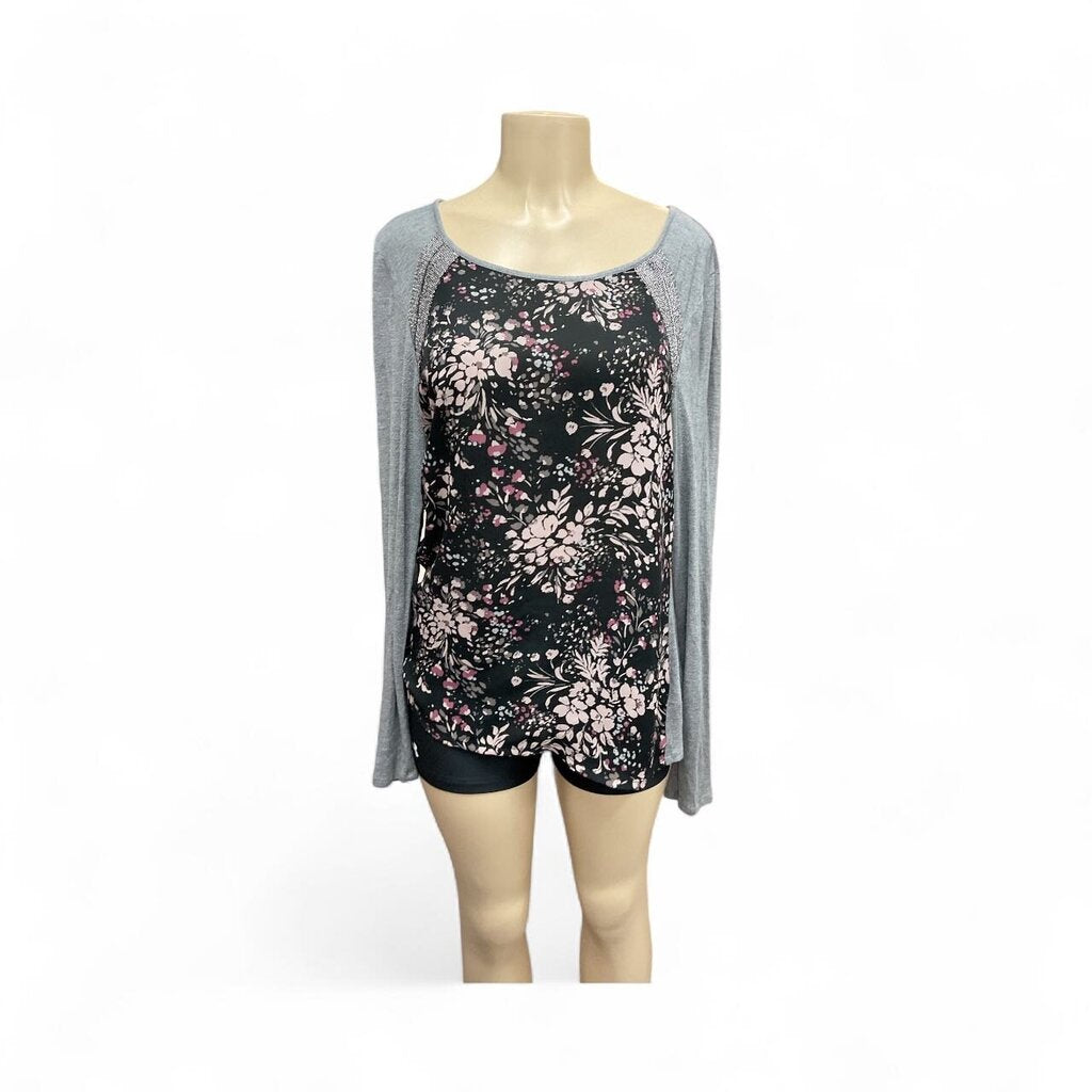 Maurices (Large) Grey/Floral Sweater