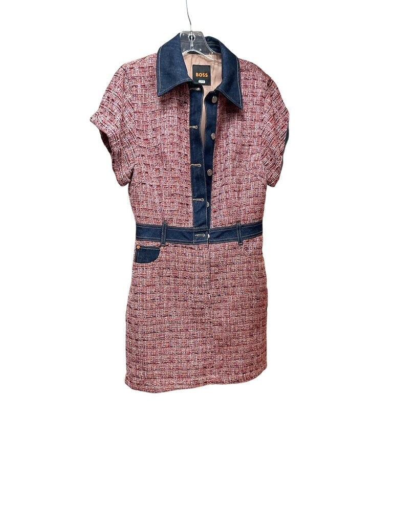 Boss (4) Red/Denim Button Up Dress Tweed