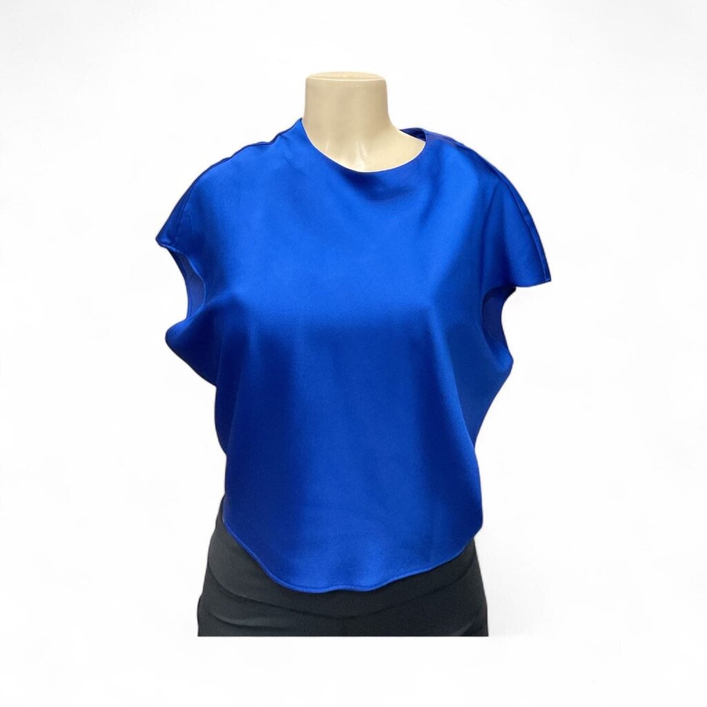 Banana Republic blue satin cropped blouse