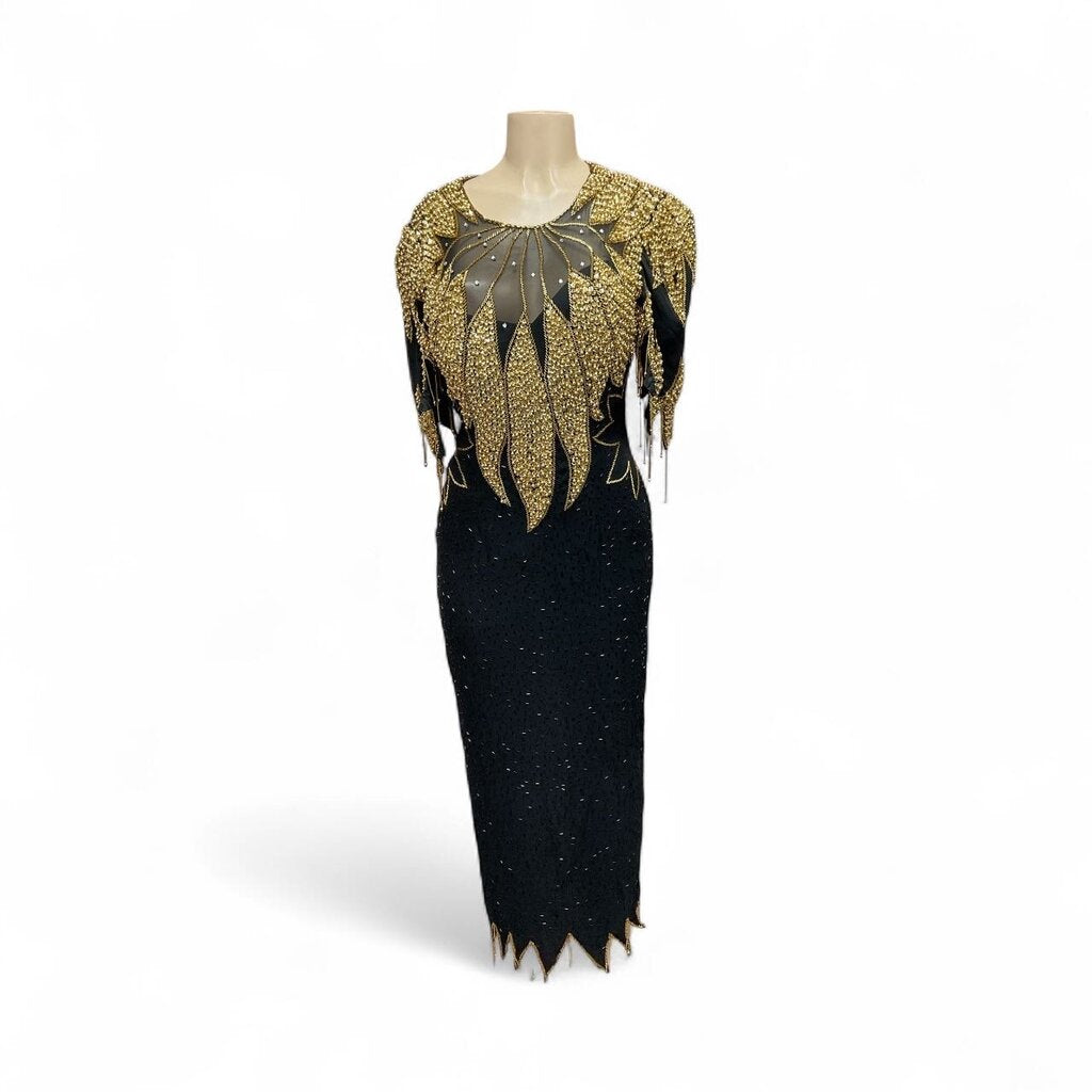 JasJas (12) Designs Black/Gold Sequin Formal Wear Dress