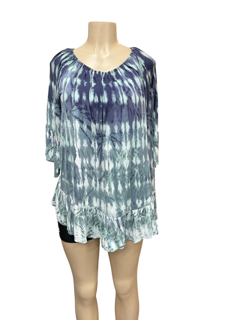 Style (2X) and Co Blue/Green Tye Die Shirt