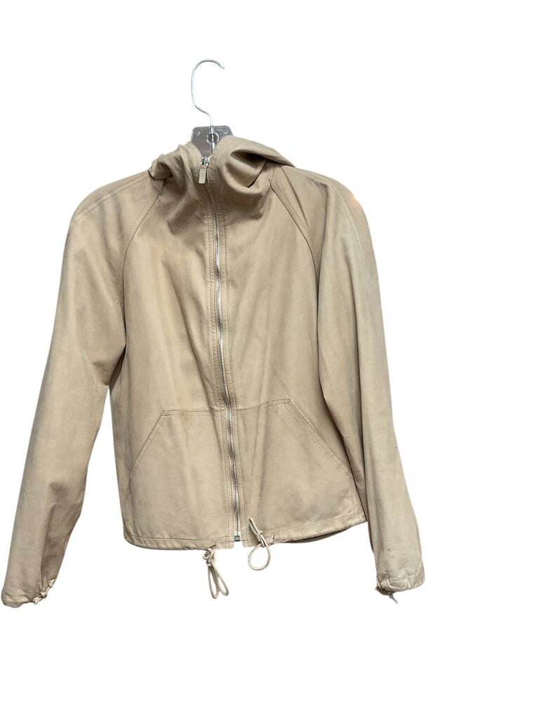 Calvin Klein (XS) Tan Suede Hooded Jacket