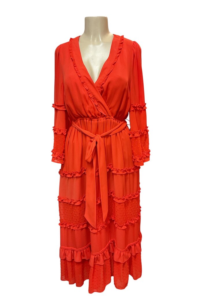 Alexis (Med) Orange Flowy Long Dress