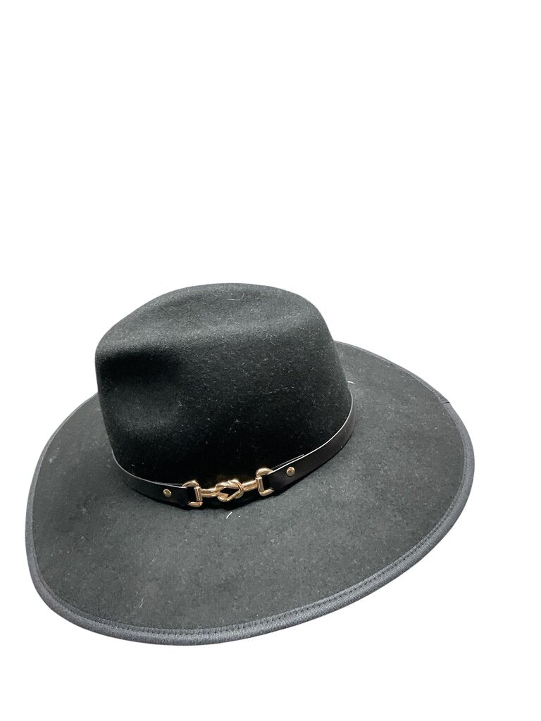 H&M black buckle fedora hat