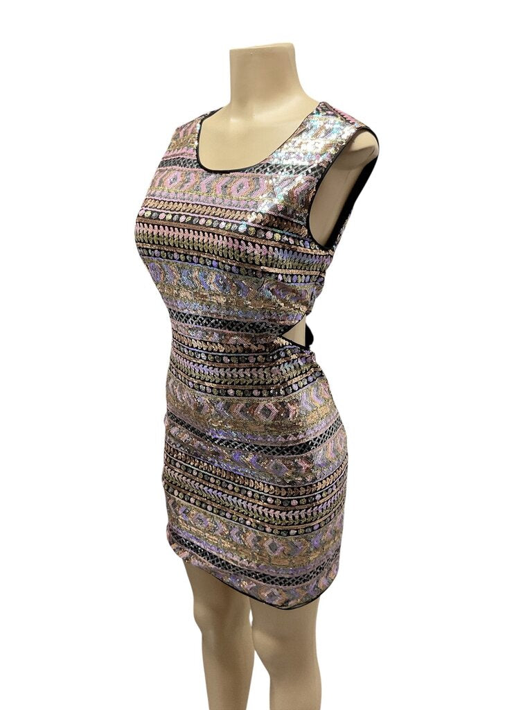 Forever 21 sequins pattern mini cutout dress