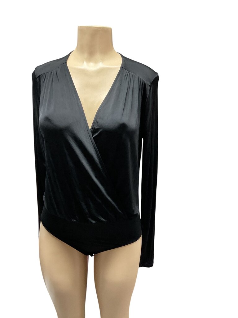 H&M black v neck draped bodysuit