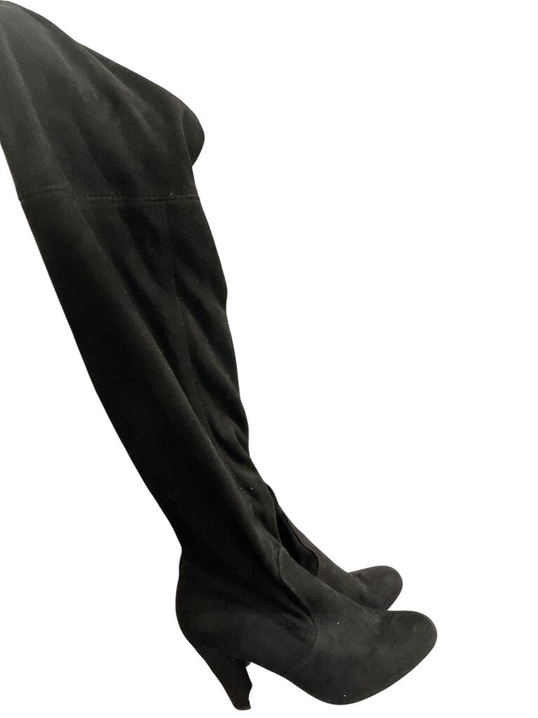 Vivian (8) Black Suede Tall Boot w/Heel