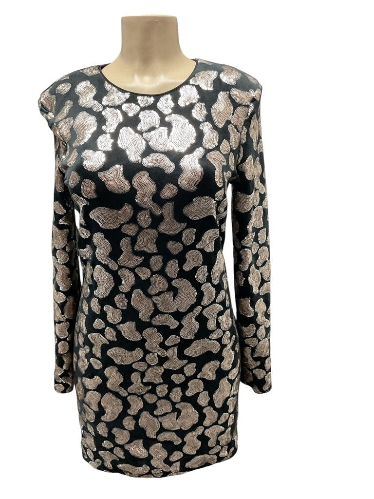 H & M (Small) Black/Gold Dress Midi