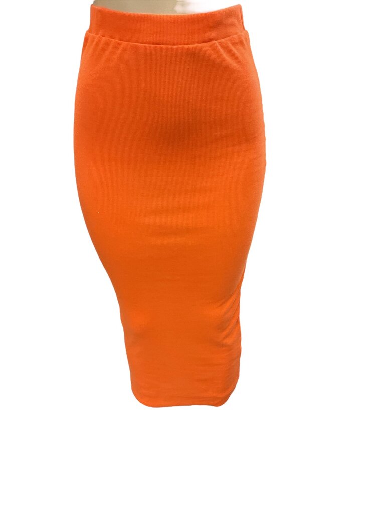 Micas (Med) Orange Straight Fitted Skirt