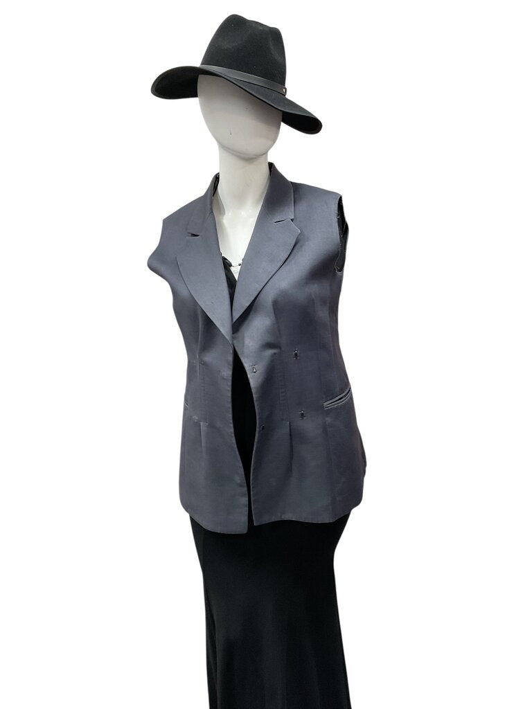 Joseph (44) Grey Shredded Vest Blazer revamp