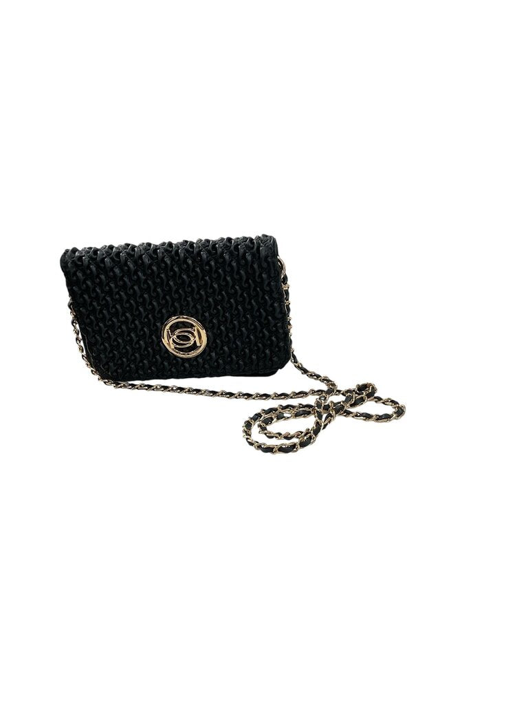 Bebe black and gold crossbody purse