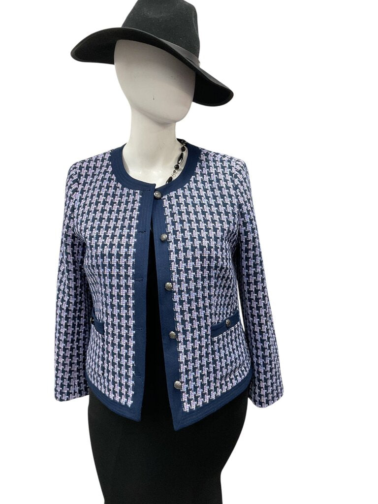Talbots pink, blue, and white blazer