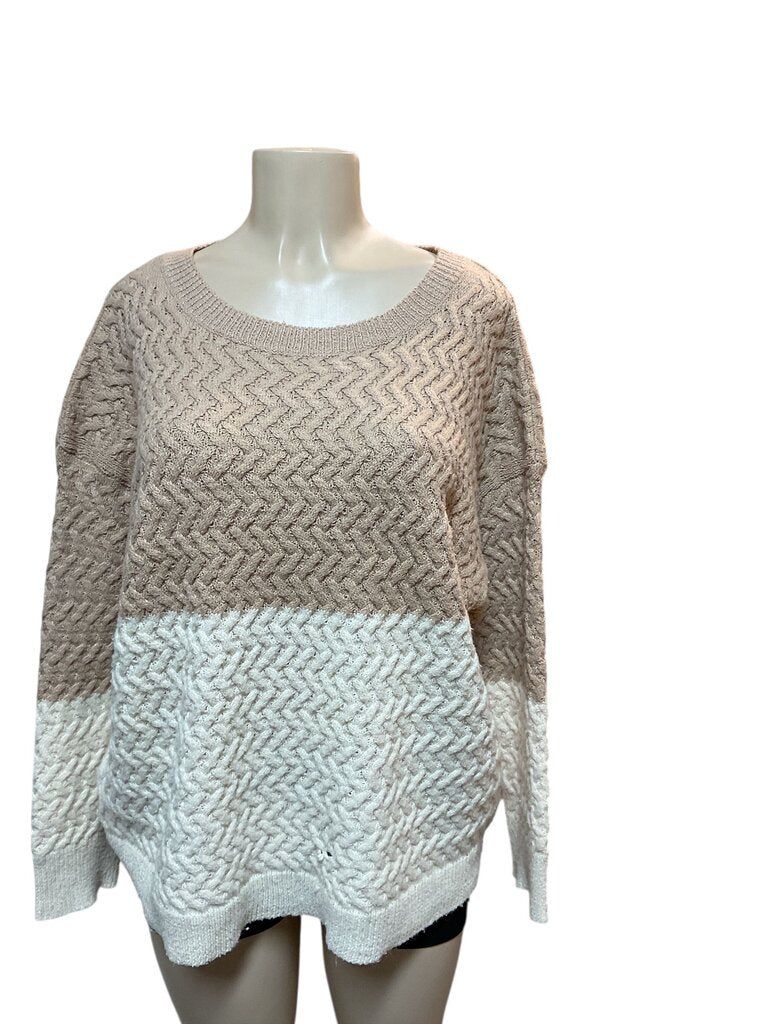 Pink (2XL) Tan/Cream Sweater