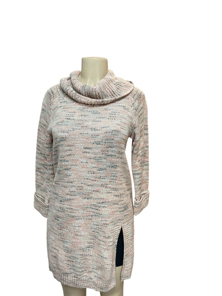 J Jill (Small) Pink Sweatered Dress w/Cowl Neck