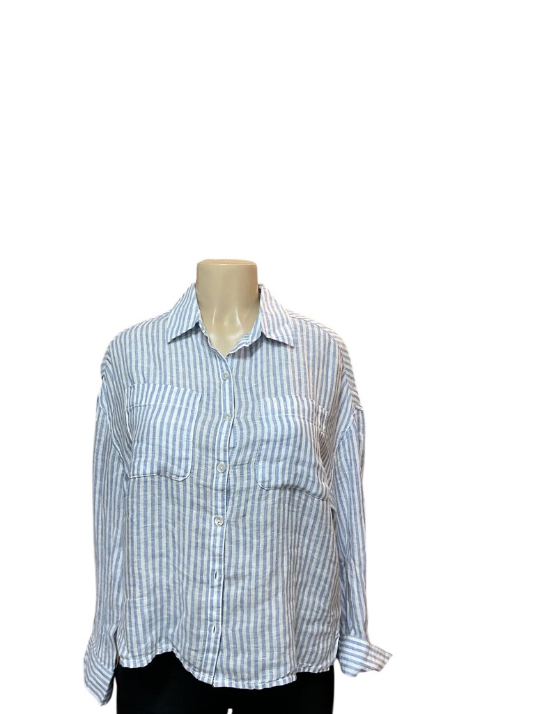 Tahari (Small) Blue Linen Blouse