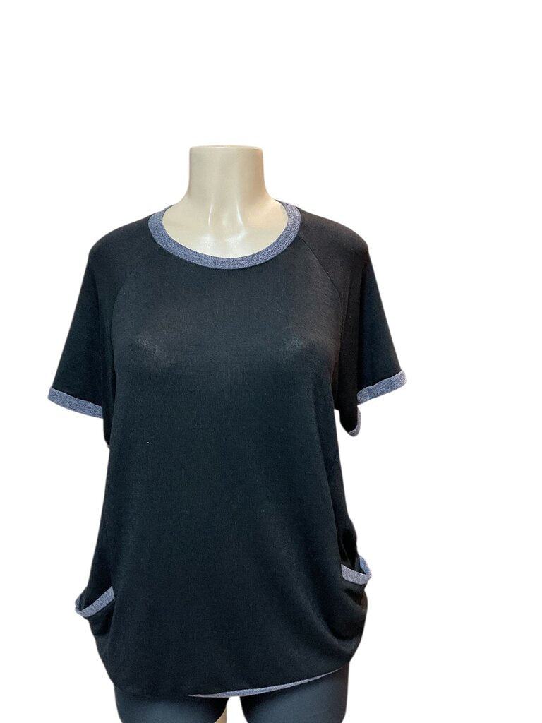 Curve (XL) Vague Black and Grey Neck Sweater S/S