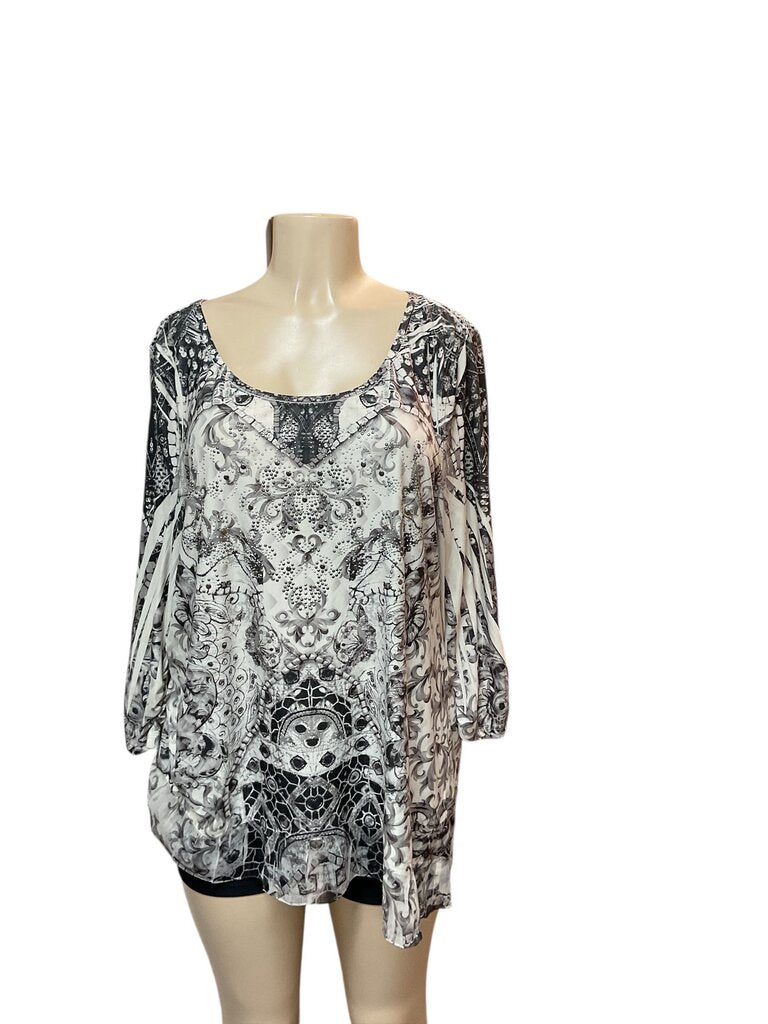 Style and Co (XL) Black and White Bedazzled Tee