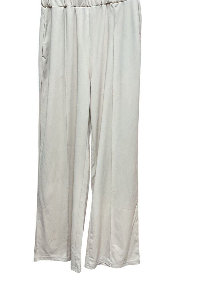 Tan (Large) Wide Leg Sleek Pants