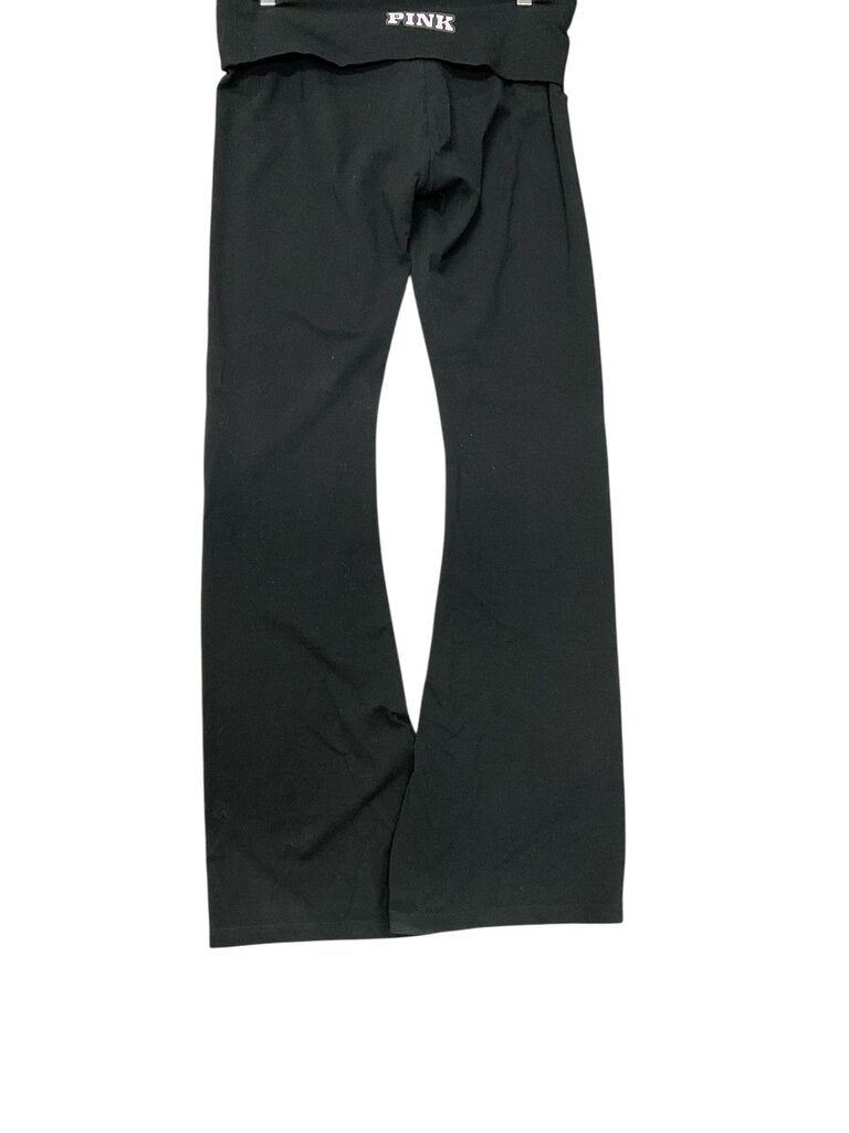 PINK (Med) Black Athletic Yoga Pants
