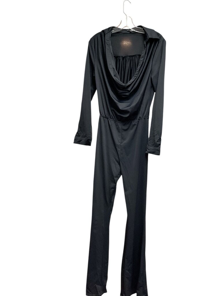 Fashionova (MED) Black Romper Wide Leg Pants