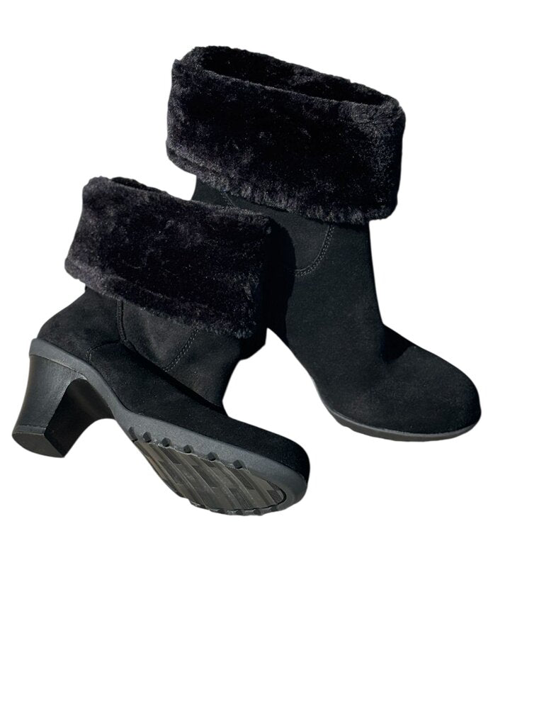 Anne (7) Klein Sport Black Bootie w/ Fur
