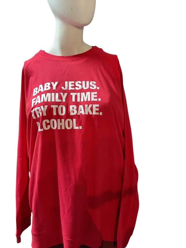 Baby Jesus (2x) L/S Red Tee