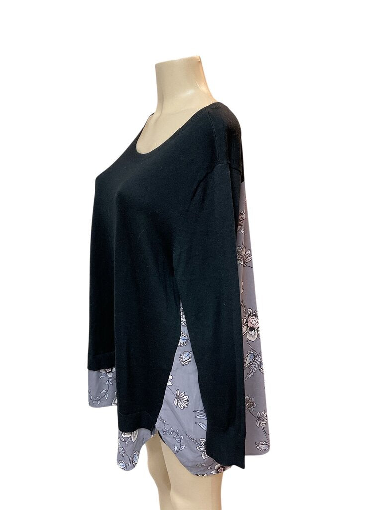 Loft (16/18) Plus Black Sweater w/Blouse