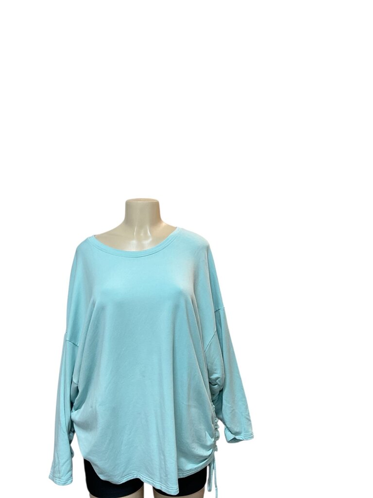 Athleta (2X) Blue L/S Tee with Tie Detail