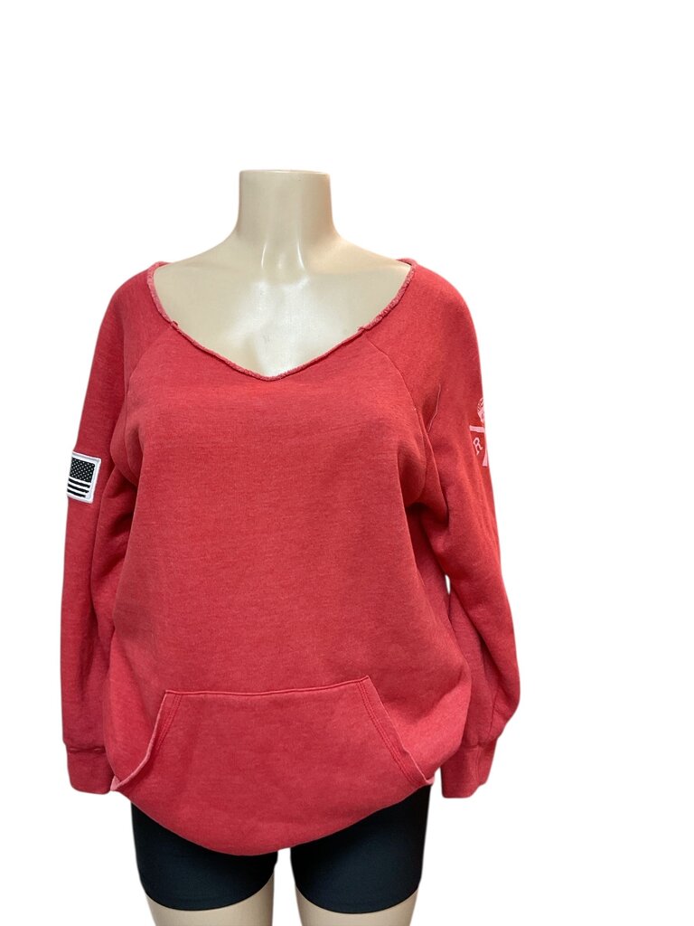 RWB (XX Large) Coral Off the Shoulder Sweatshirt