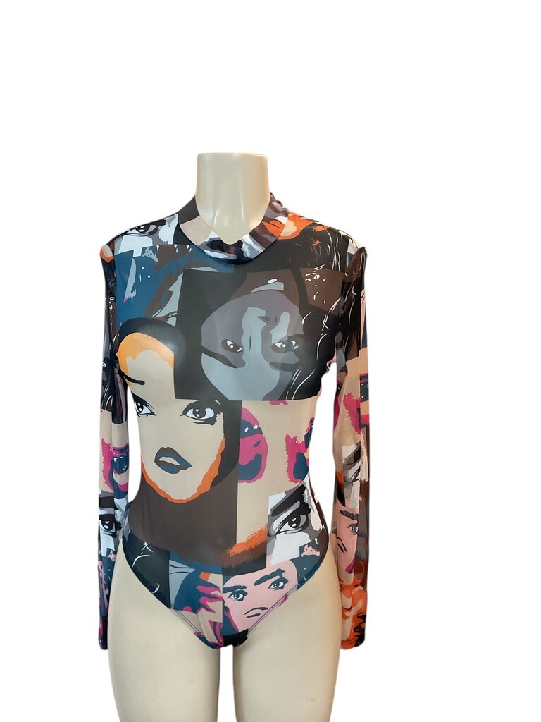 Sheer (XXL) Faces Sheer Bodysuit